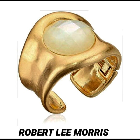 RLM•MOTHER OF PEARL LUCITE GOLD SOHO BANGLE - Picture 2 of 9